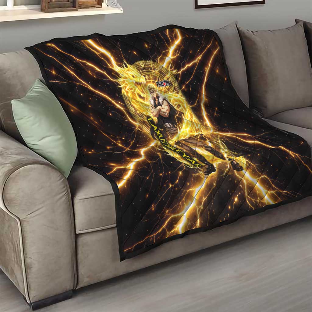 Laxus Dreyar Fairy Tail Quilt Lightning Dragon Anime Style with Electric Surge Visuals