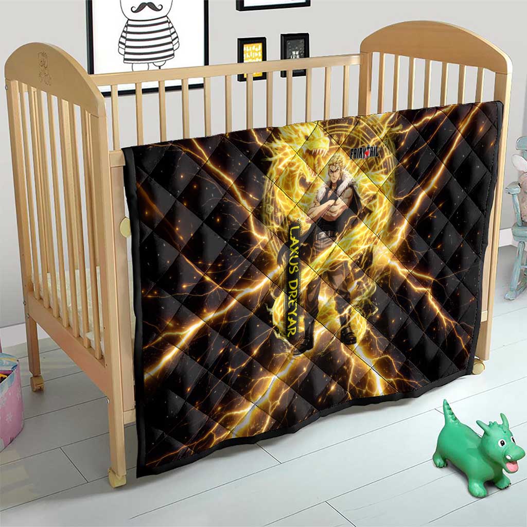 Laxus Dreyar Fairy Tail Quilt Lightning Dragon Anime Style with Electric Surge Visuals