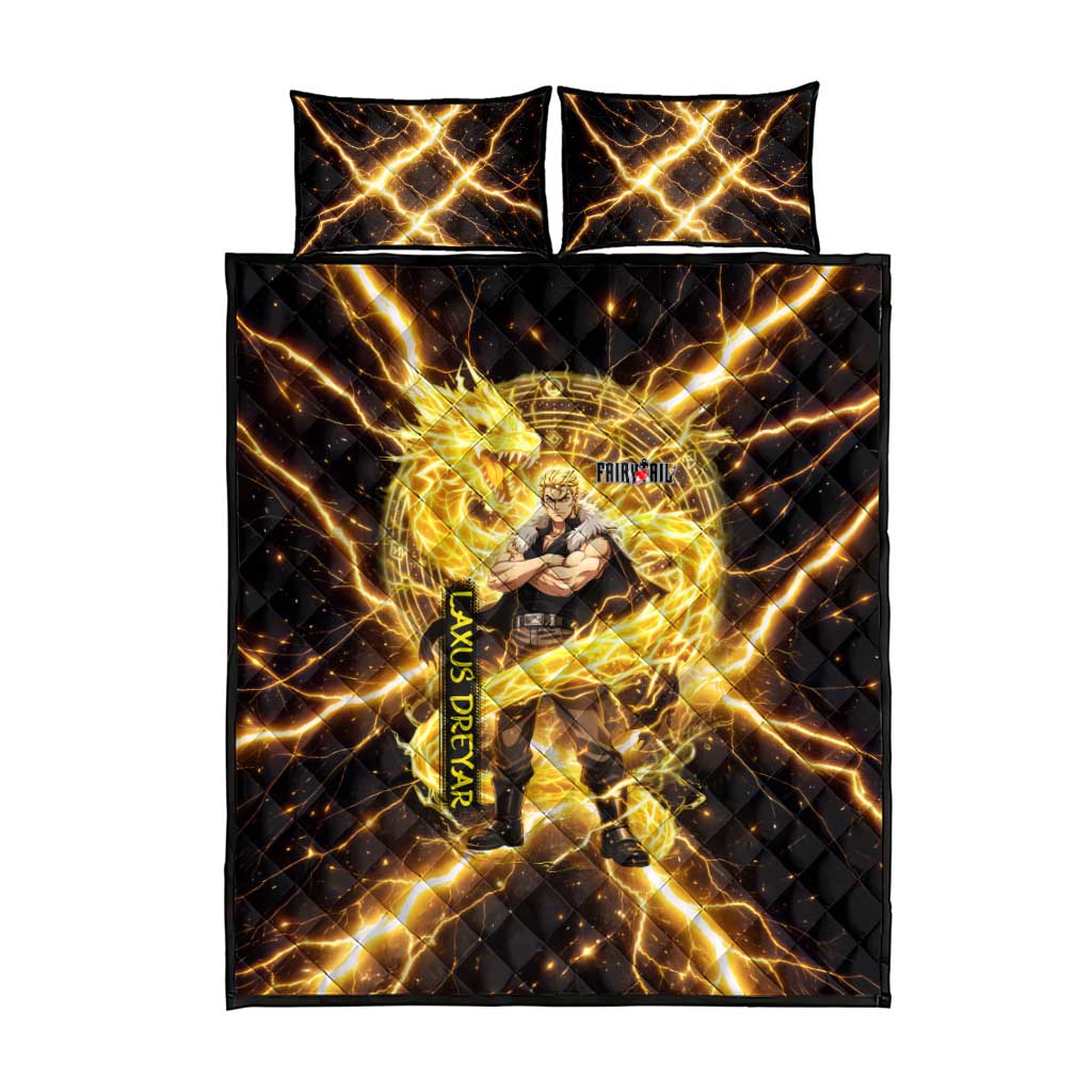 Laxus Dreyar Fairy Tail Quilt Bed Set Lightning Dragon Anime Style with Electric Surge Visuals