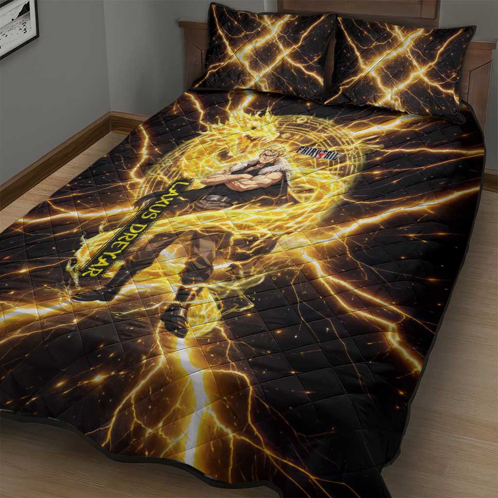 Laxus Dreyar Fairy Tail Quilt Bed Set Lightning Dragon Anime Style with Electric Surge Visuals