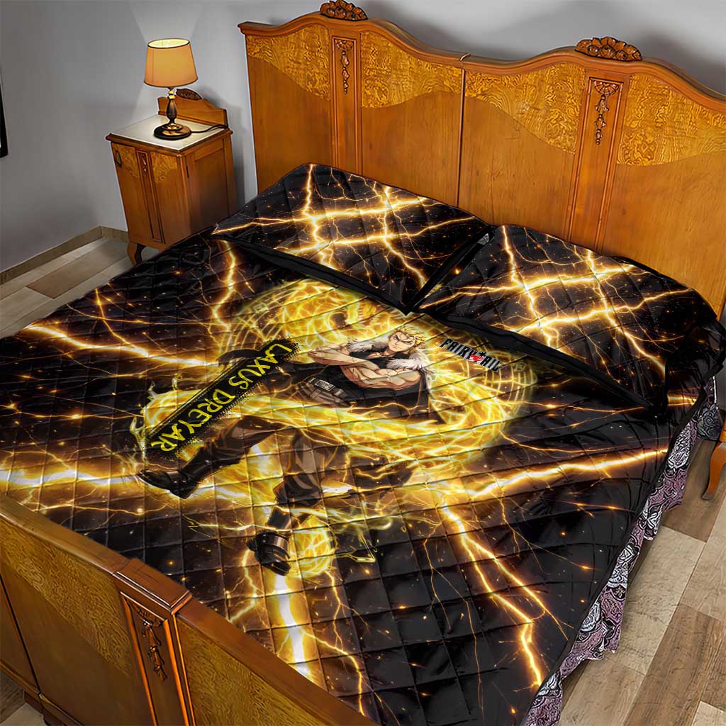 Laxus Dreyar Fairy Tail Quilt Bed Set Lightning Dragon Anime Style with Electric Surge Visuals