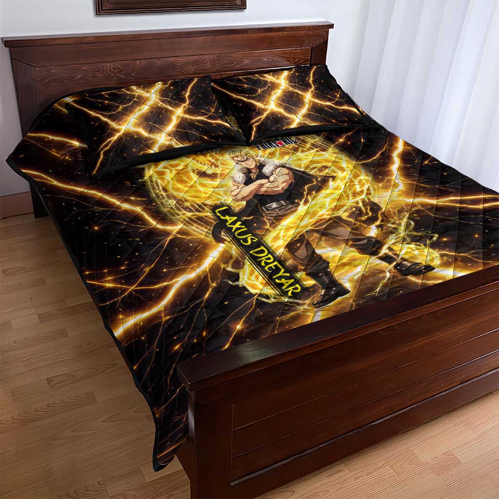 Laxus Dreyar Fairy Tail Quilt Bed Set Lightning Dragon Anime Style with Electric Surge Visuals