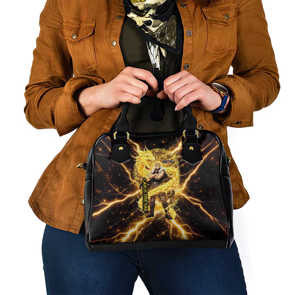 Laxus Dreyar Fairy Tail Shoulder Handbag Lightning Dragon Anime Style with Electric Surge Visuals