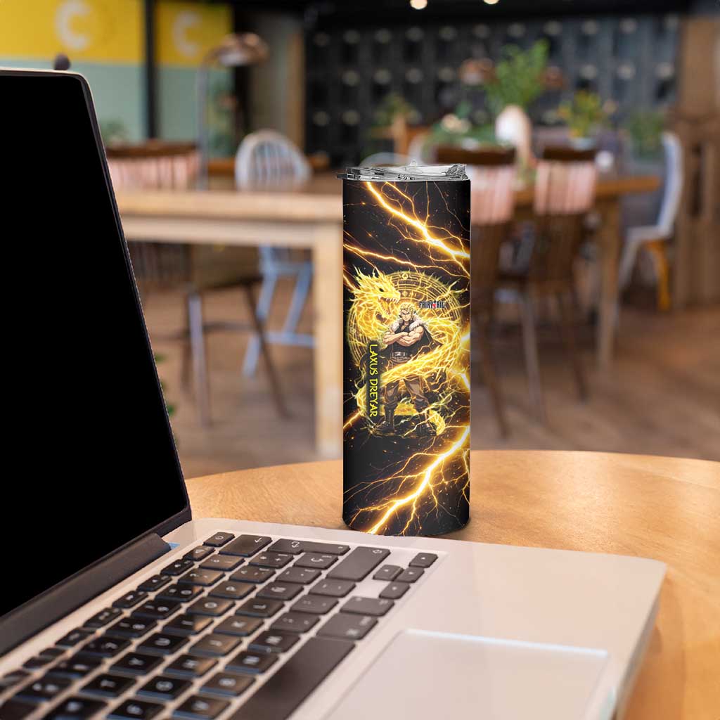 Laxus Dreyar Fairy Tail Skinny Tumbler Lightning Dragon Anime Style with Electric Surge Visuals