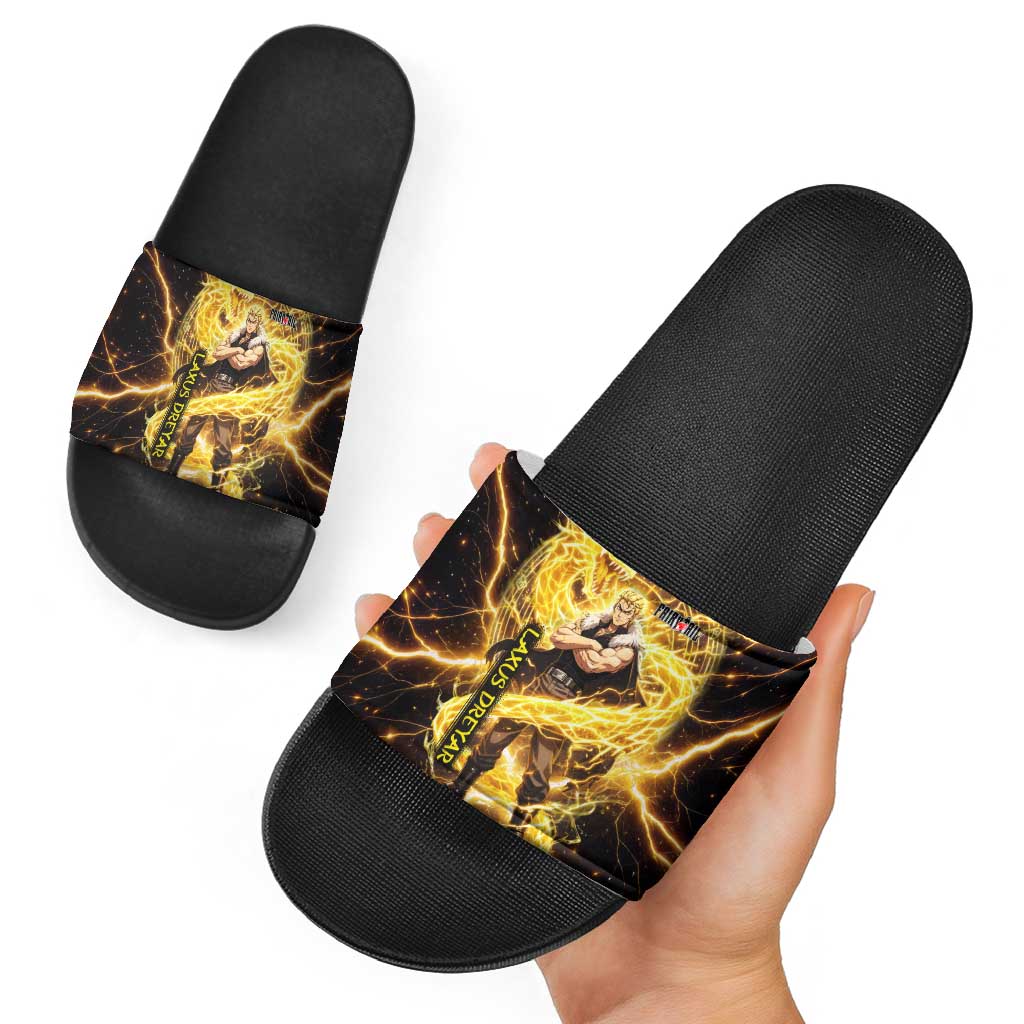 Laxus Dreyar Fairy Tail Slide Sandals Lightning Dragon Anime Style with Electric Surge Visuals