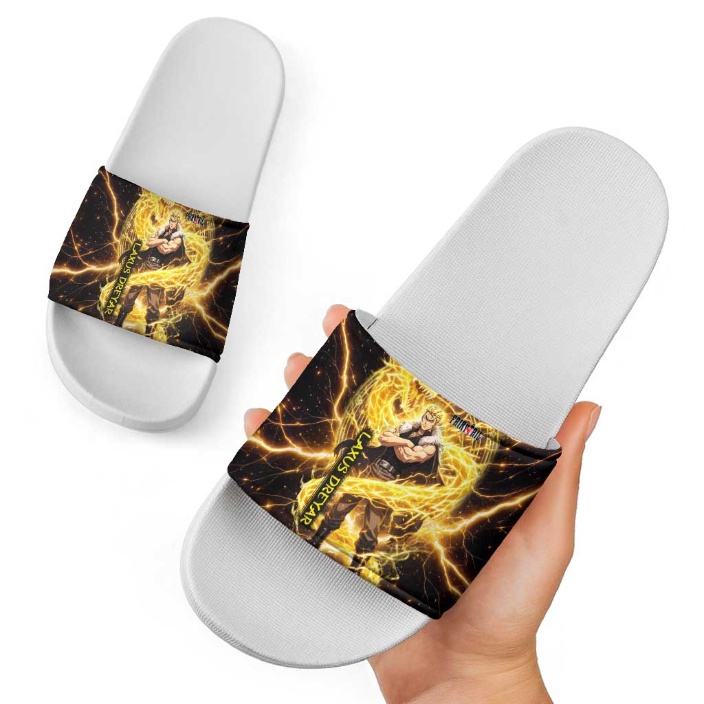Laxus Dreyar Fairy Tail Slide Sandals Lightning Dragon Anime Style with Electric Surge Visuals