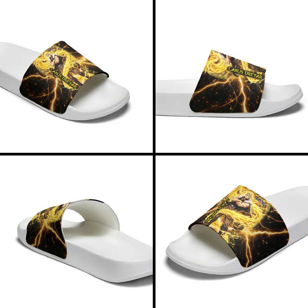 Laxus Dreyar Fairy Tail Slide Sandals Lightning Dragon Anime Style with Electric Surge Visuals