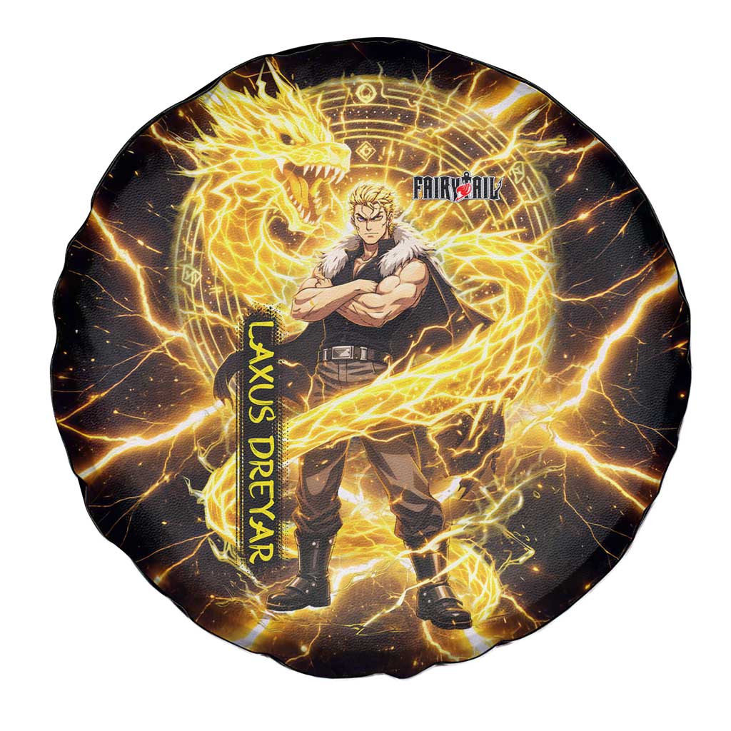 Laxus Dreyar Fairy Tail Spare Tire Cover Lightning Dragon Anime Style with Electric Surge Visuals