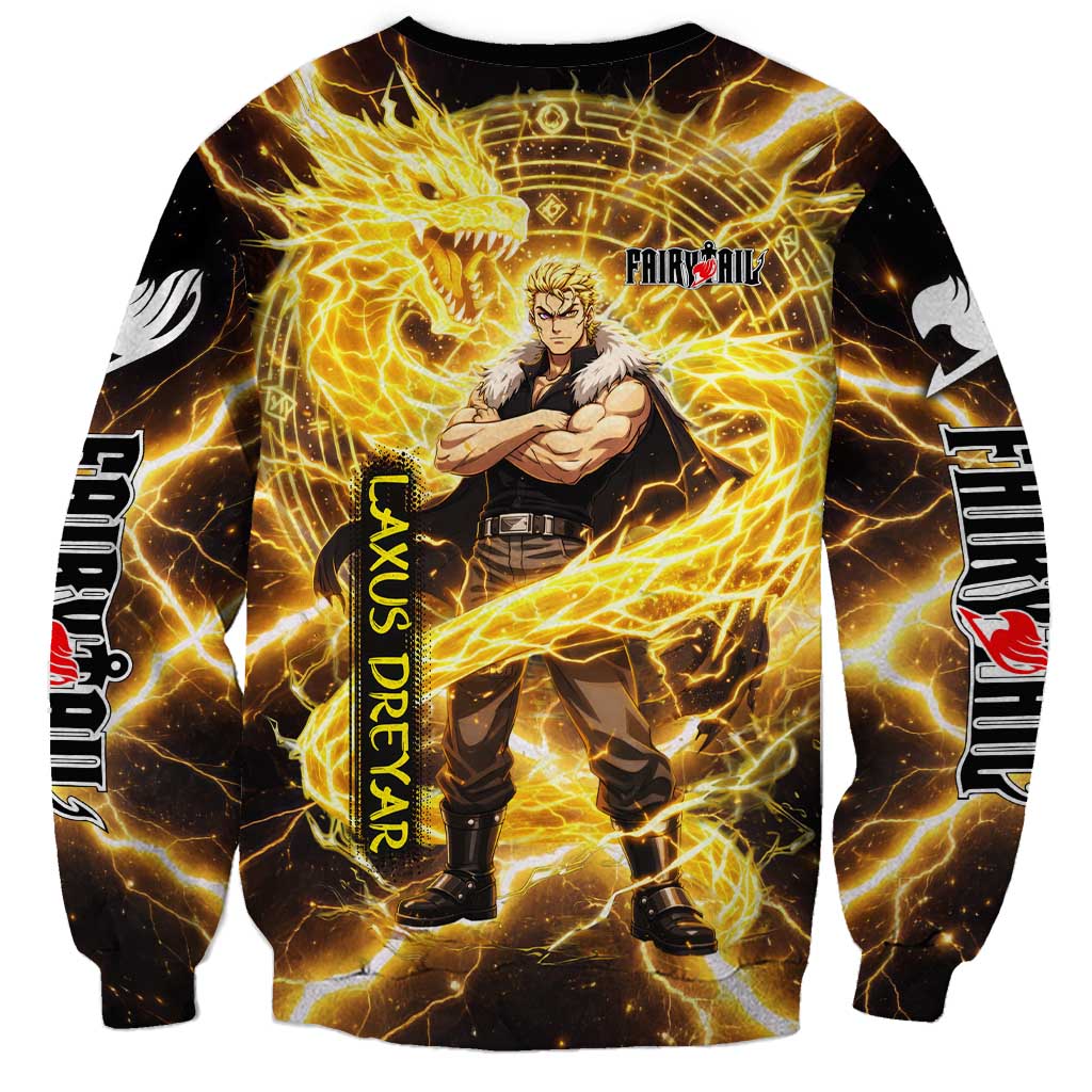 Laxus Dreyar Fairy Tail Sweatshirt Lightning Dragon Anime Style with Electric Surge Visuals