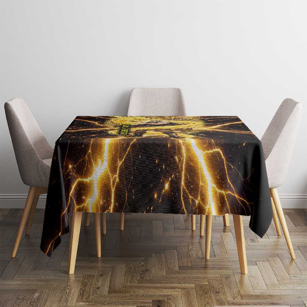 Laxus Dreyar Fairy Tail Tablecloth Lightning Dragon Anime Style with Electric Surge Visuals