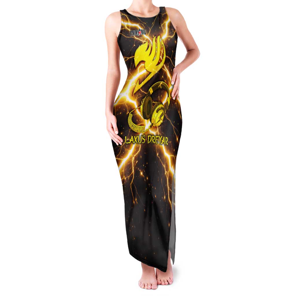 Laxus Dreyar Fairy Tail Tank Maxi Dress Lightning Dragon Anime Style with Electric Surge Visuals