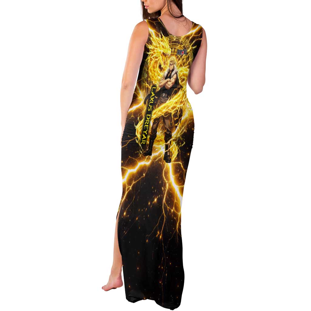 Laxus Dreyar Fairy Tail Tank Maxi Dress Lightning Dragon Anime Style with Electric Surge Visuals