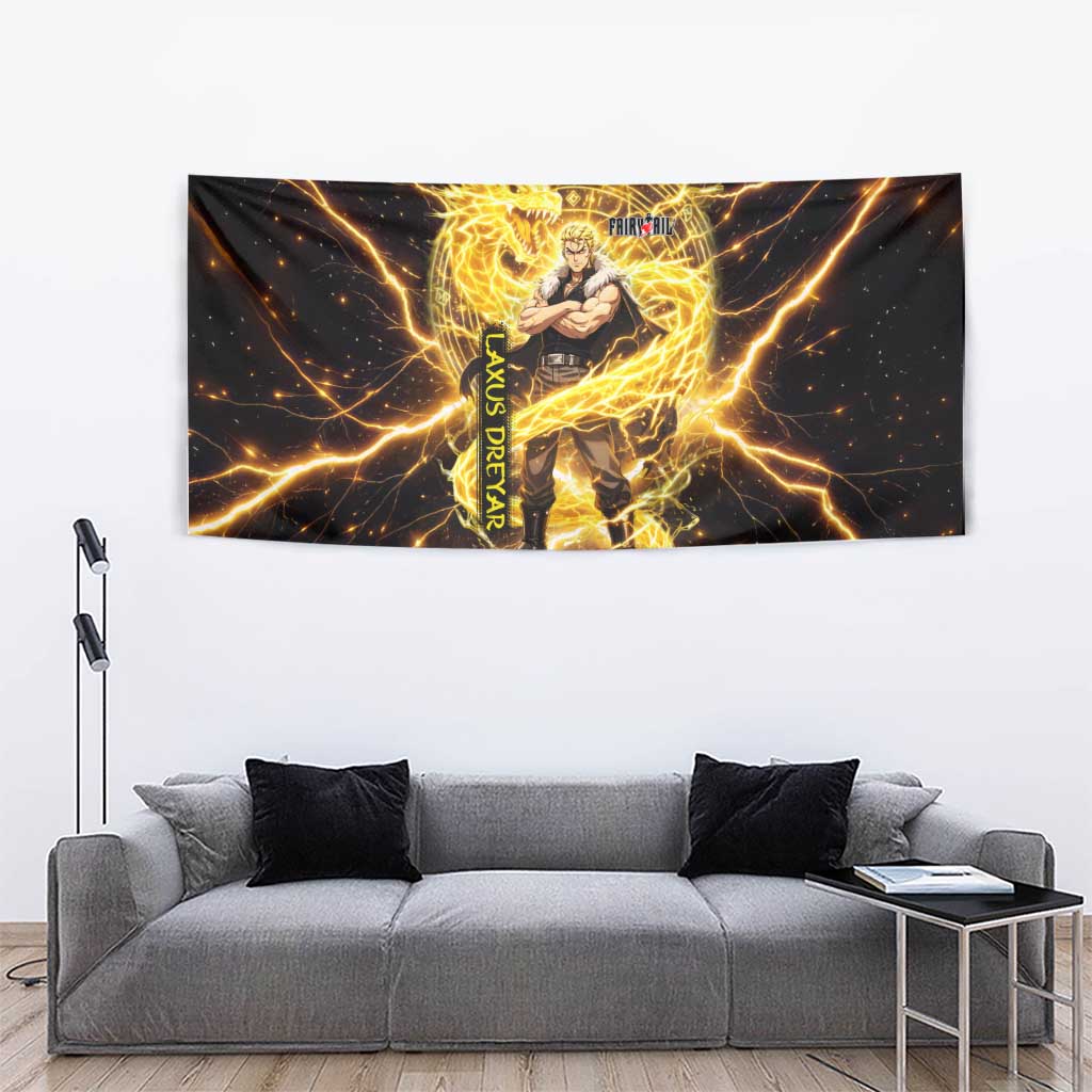 Laxus Dreyar Fairy Tail Tapestry Lightning Dragon Anime Style with Electric Surge Visuals