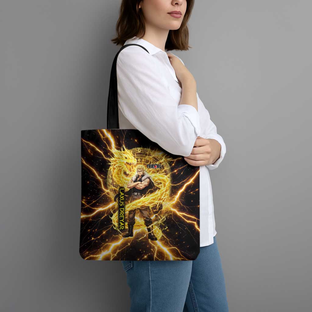 Laxus Dreyar Fairy Tail Tote Bag Lightning Dragon Anime Style with Electric Surge Visuals