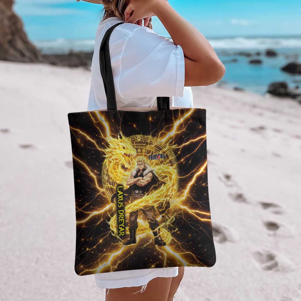 Laxus Dreyar Fairy Tail Tote Bag Lightning Dragon Anime Style with Electric Surge Visuals