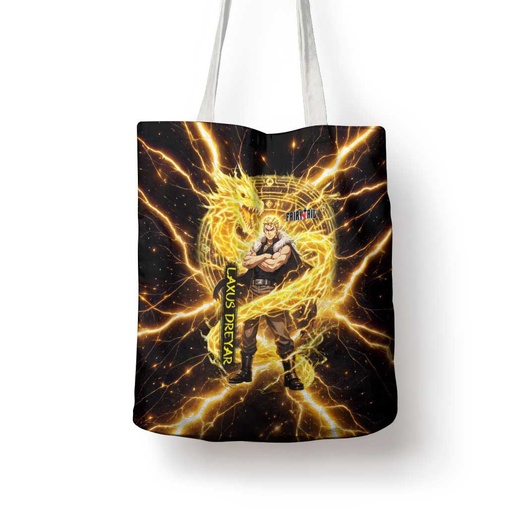Laxus Dreyar Fairy Tail Tote Bag Lightning Dragon Anime Style with Electric Surge Visuals