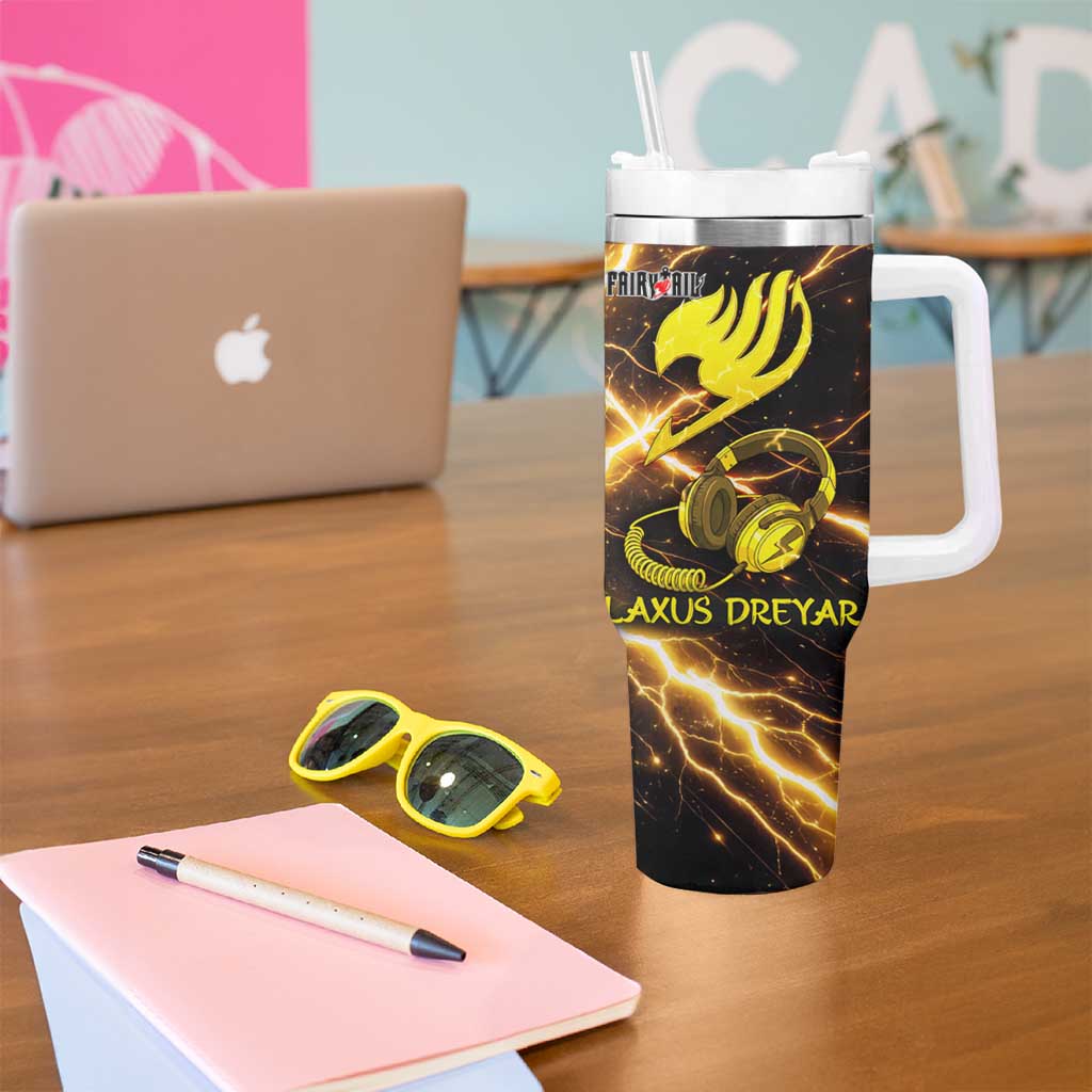 Laxus Dreyar Fairy Tail Tumbler With Handle Lightning Dragon Anime Style with Electric Surge Visuals