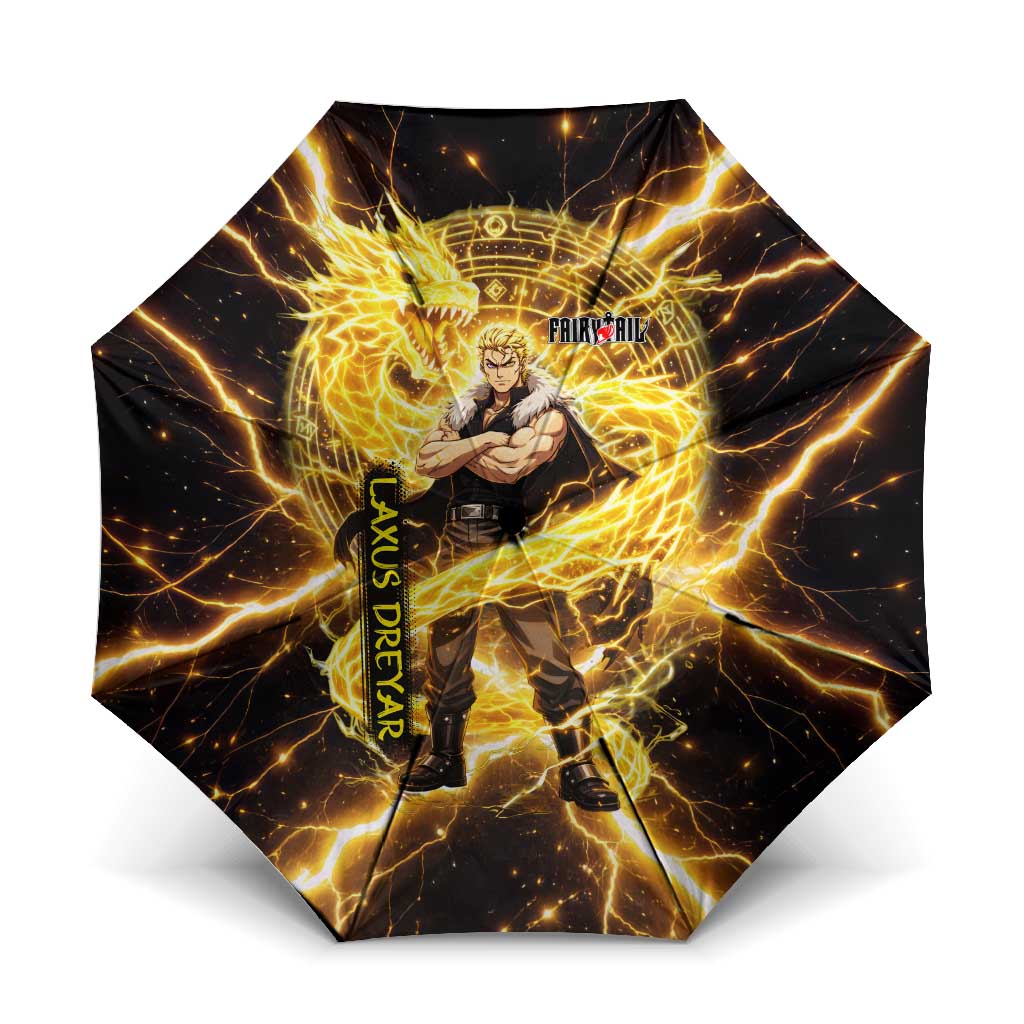 Laxus Dreyar Fairy Tail Umbrella Lightning Dragon Anime Style with Electric Surge Visuals