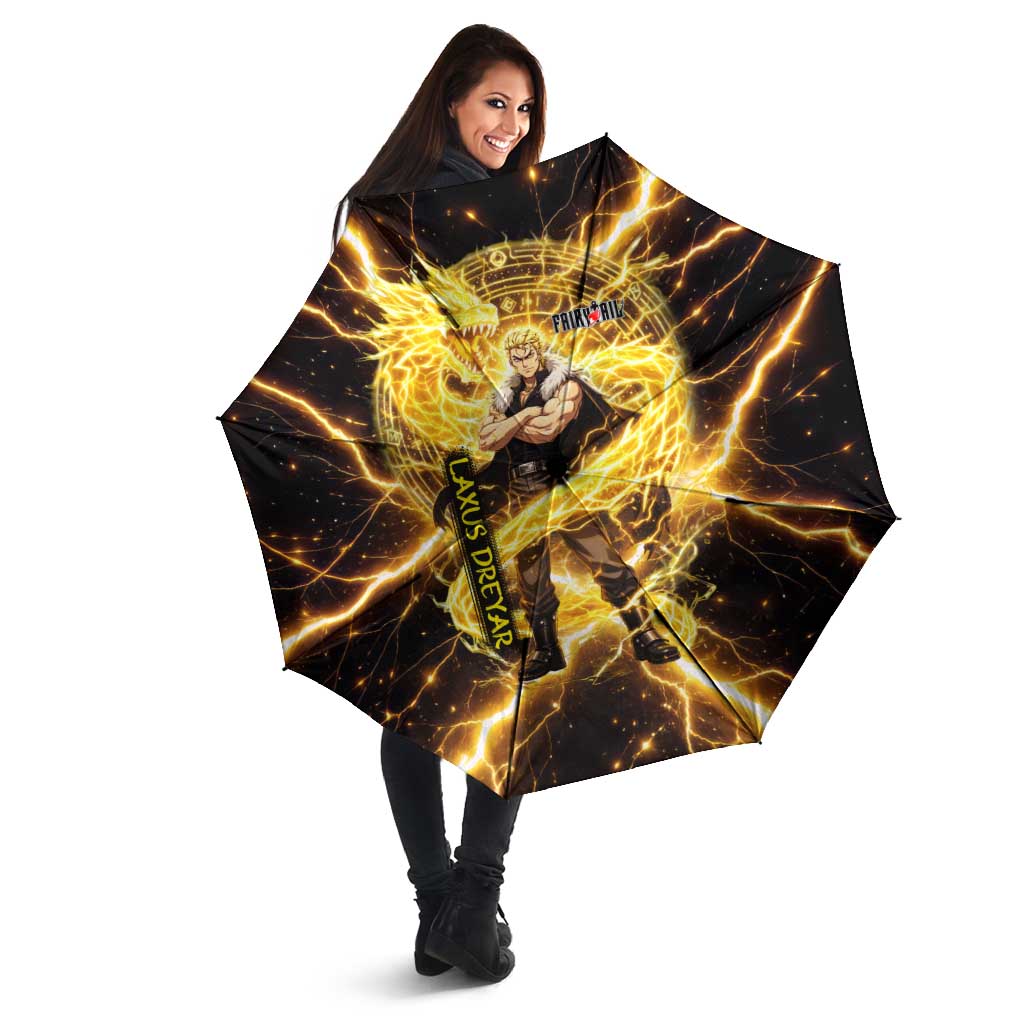 Laxus Dreyar Fairy Tail Umbrella Lightning Dragon Anime Style with Electric Surge Visuals