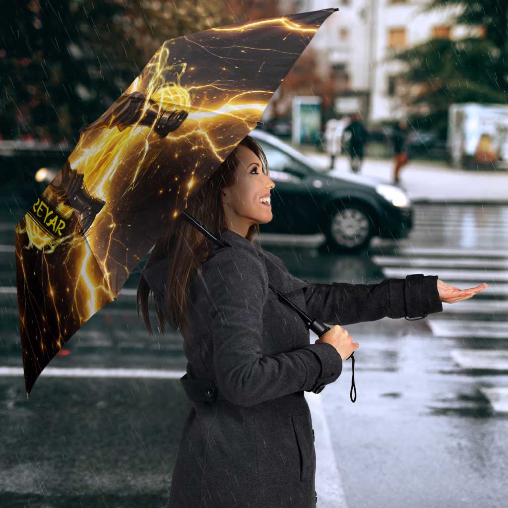 Laxus Dreyar Fairy Tail Umbrella Lightning Dragon Anime Style with Electric Surge Visuals