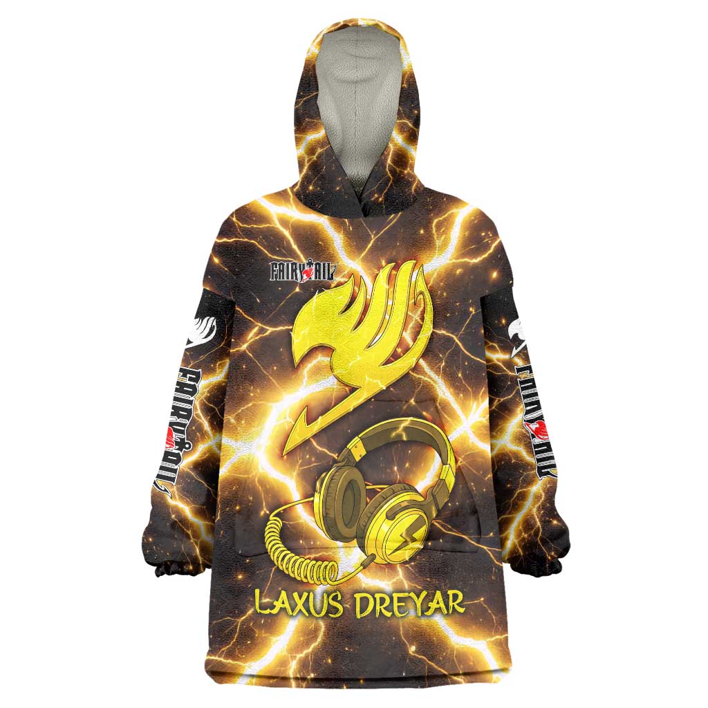 Laxus Dreyar Fairy Tail Wearable Blanket Hoodie Lightning Dragon Anime Style with Electric Surge Visuals