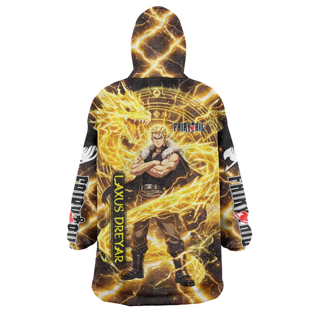 Laxus Dreyar Fairy Tail Wearable Blanket Hoodie Lightning Dragon Anime Style with Electric Surge Visuals