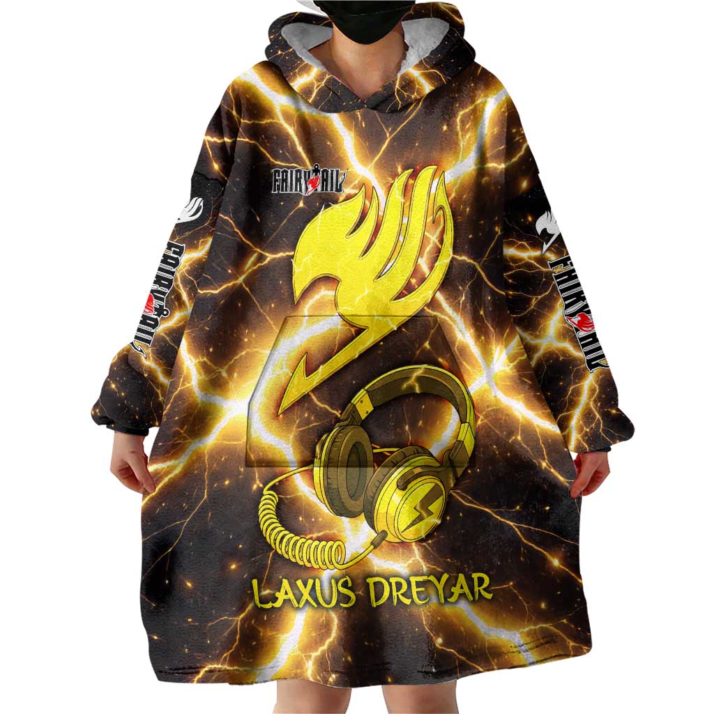 Laxus Dreyar Fairy Tail Wearable Blanket Hoodie Lightning Dragon Anime Style with Electric Surge Visuals