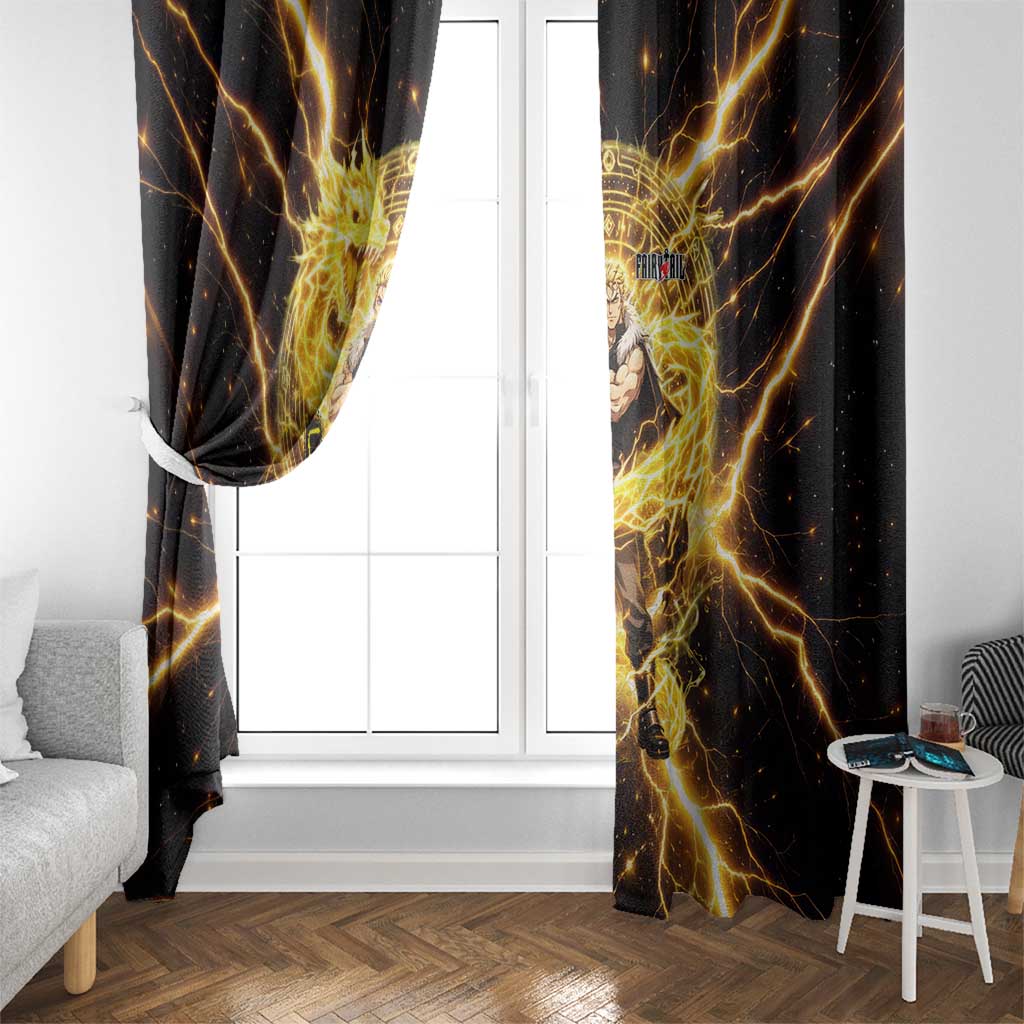 Laxus Dreyar Fairy Tail Window Curtain Lightning Dragon Anime Style with Electric Surge Visuals