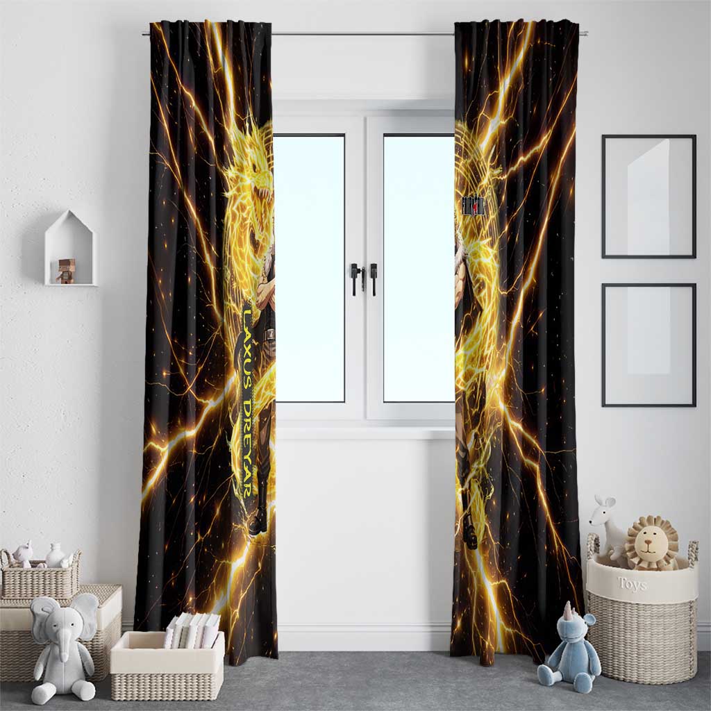 Laxus Dreyar Fairy Tail Window Curtain Lightning Dragon Anime Style with Electric Surge Visuals