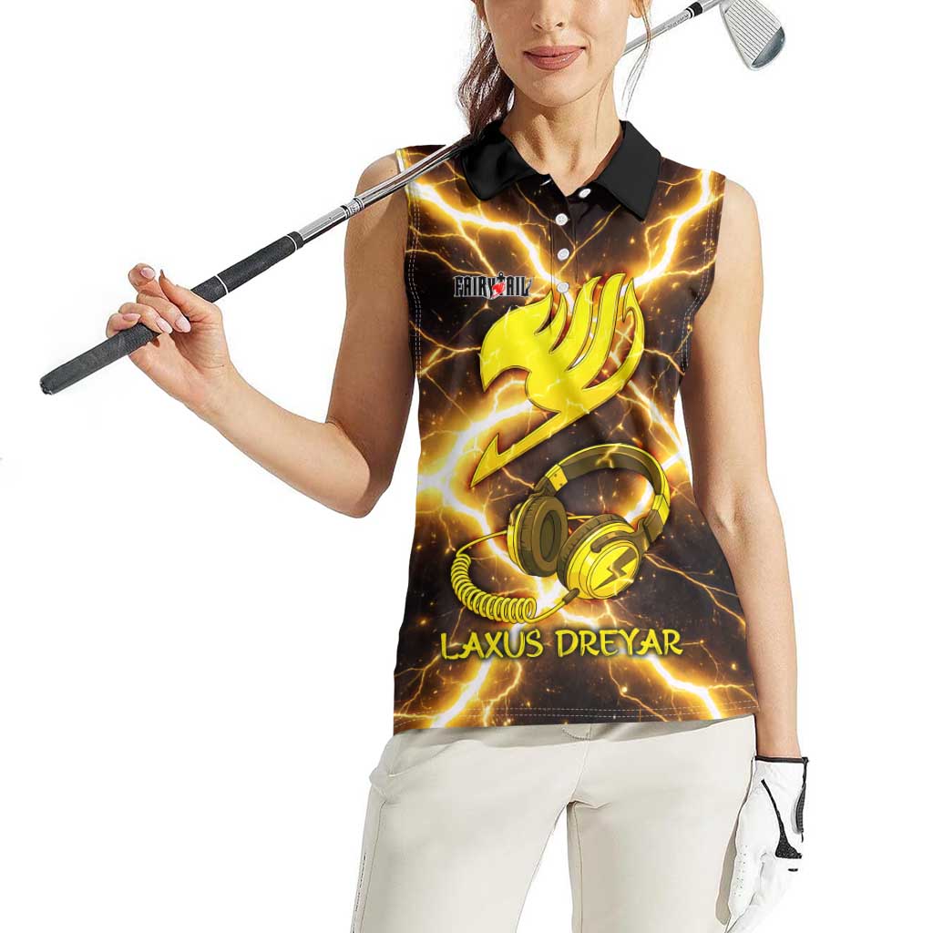 Laxus Dreyar Fairy Tail Women Sleeveless Polo Shirt Lightning Dragon Anime Style with Electric Surge Visuals