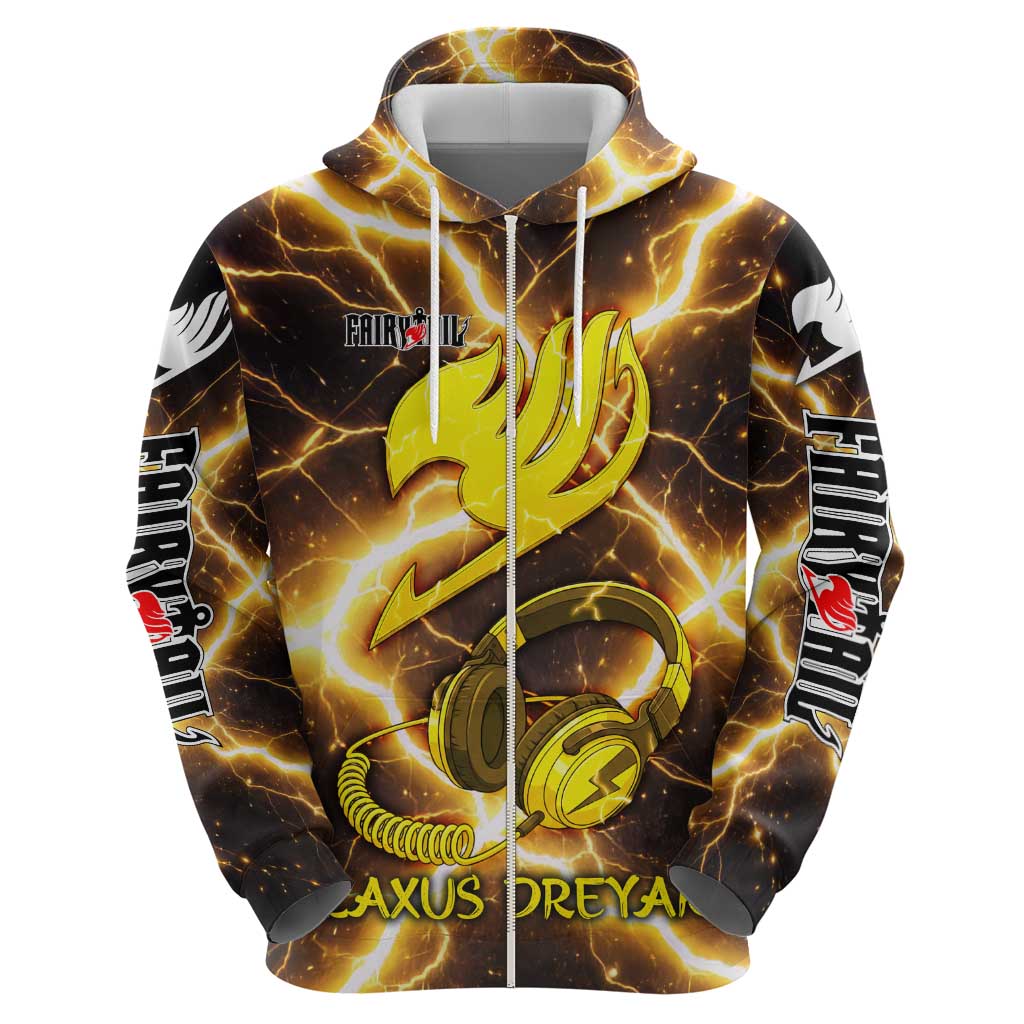 Laxus Dreyar Fairy Tail Zip Hoodie Lightning Dragon Anime Style with Electric Surge Visuals