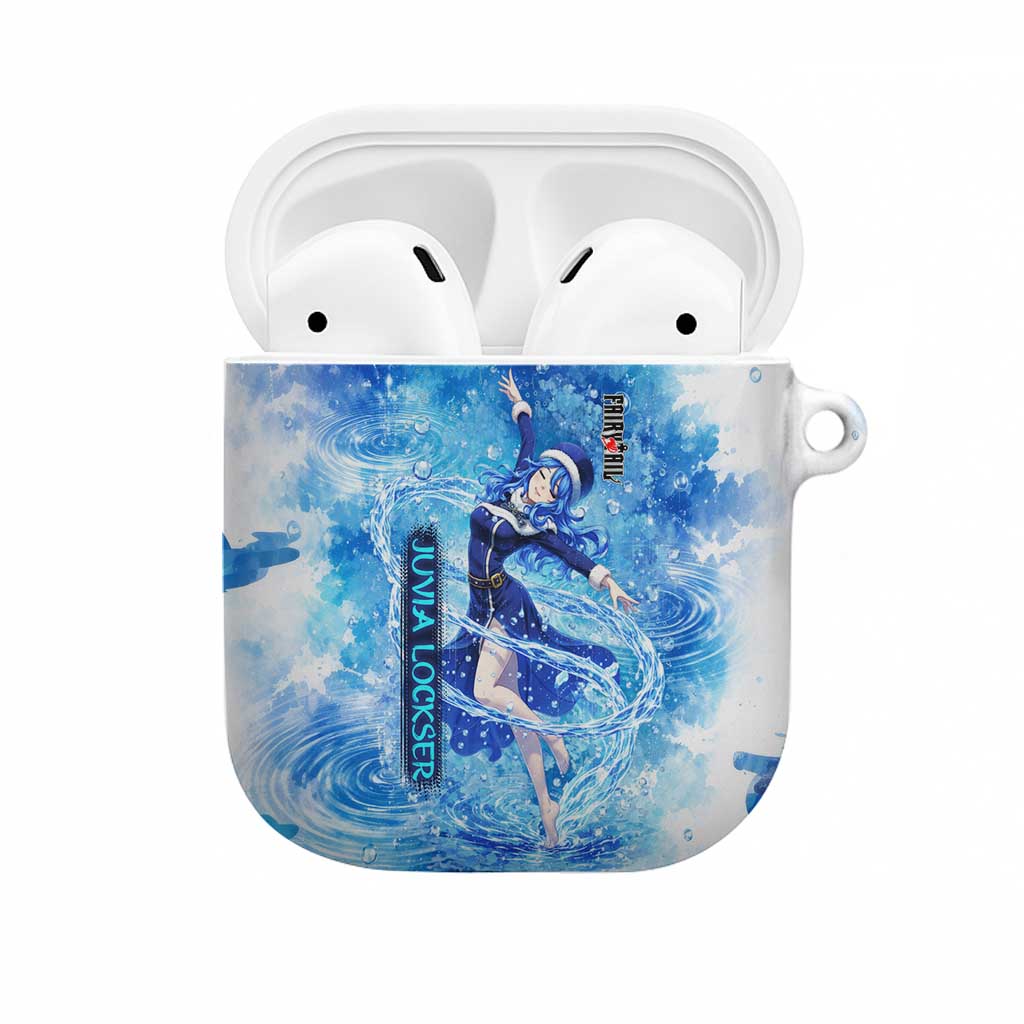 Juvia Lockser Fairy Tail AirPods Case Water Magic Anime Style with Heart and Raindrop Aesthetic
