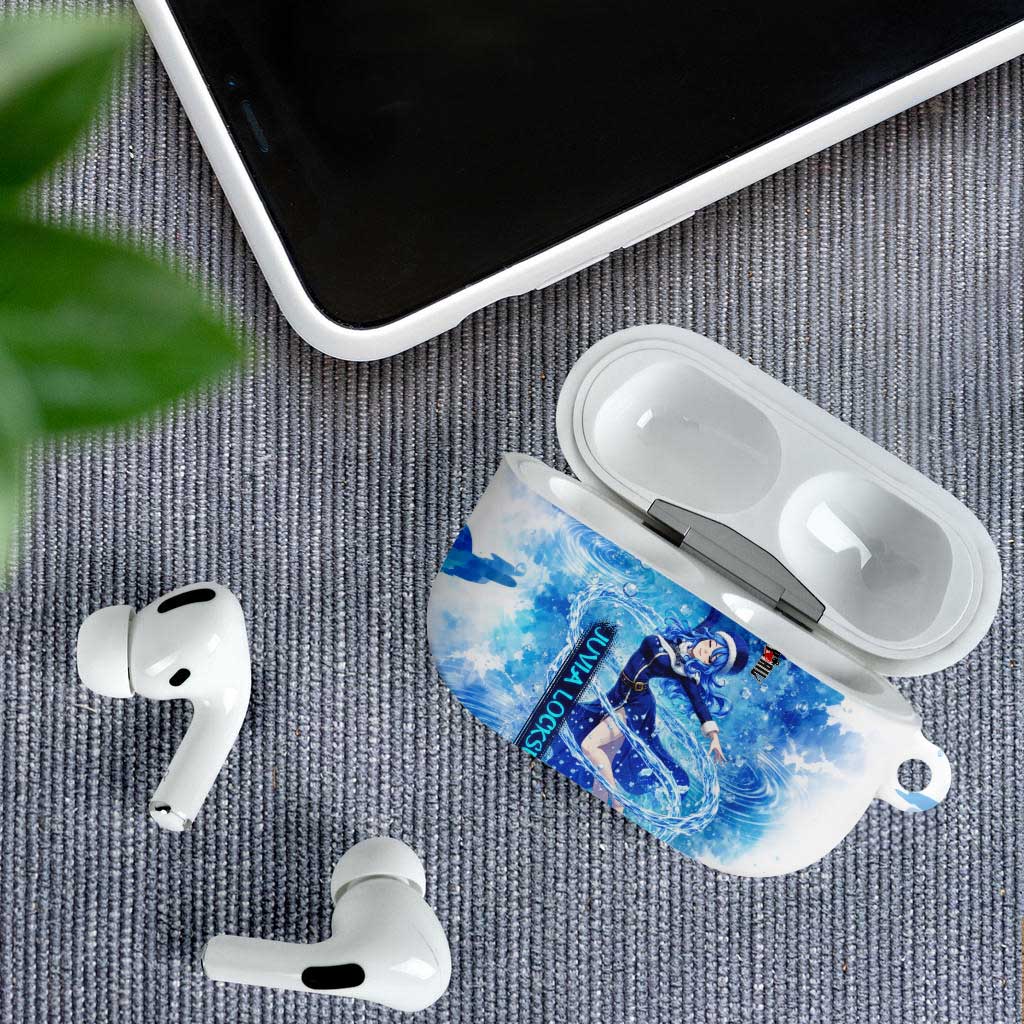 Juvia Lockser Fairy Tail AirPods Case Water Magic Anime Style with Heart and Raindrop Aesthetic
