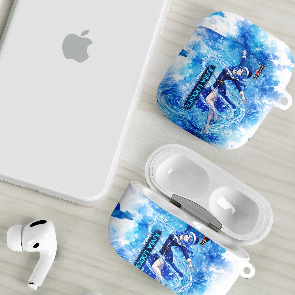 Juvia Lockser Fairy Tail AirPods Case Water Magic Anime Style with Heart and Raindrop Aesthetic