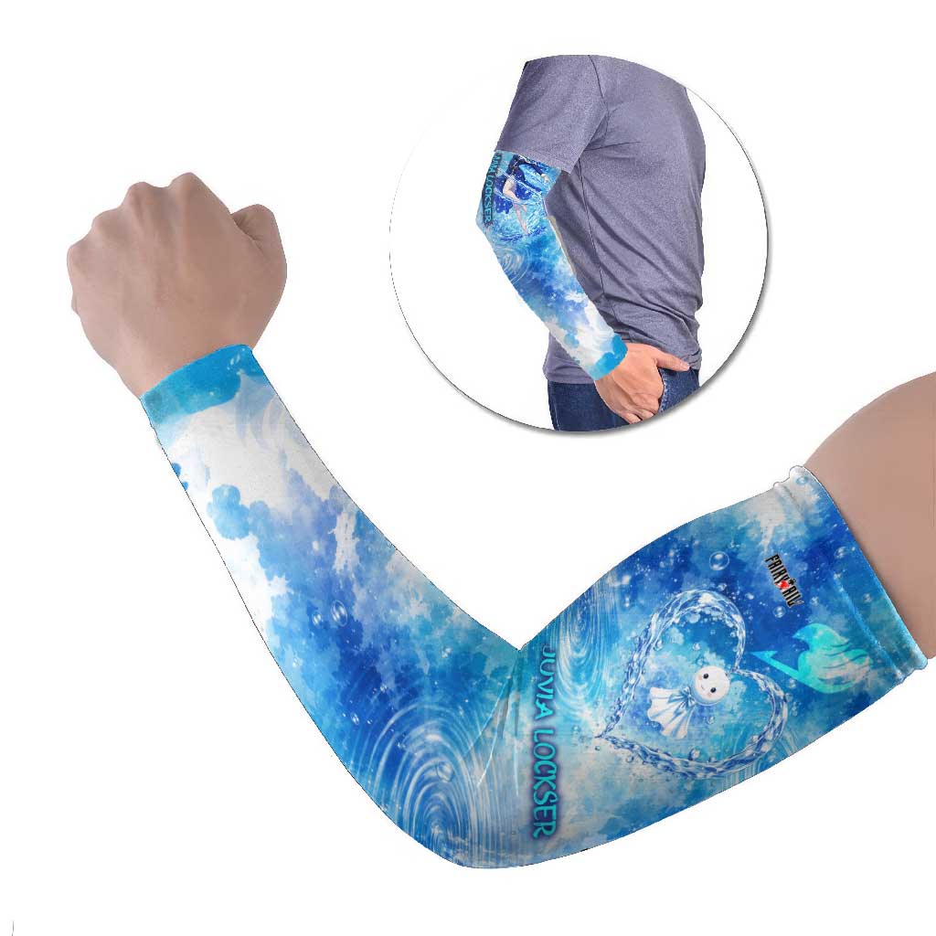 Juvia Lockser Fairy Tail Arm Sleeves Water Magic Anime Style with Heart and Raindrop Aesthetic