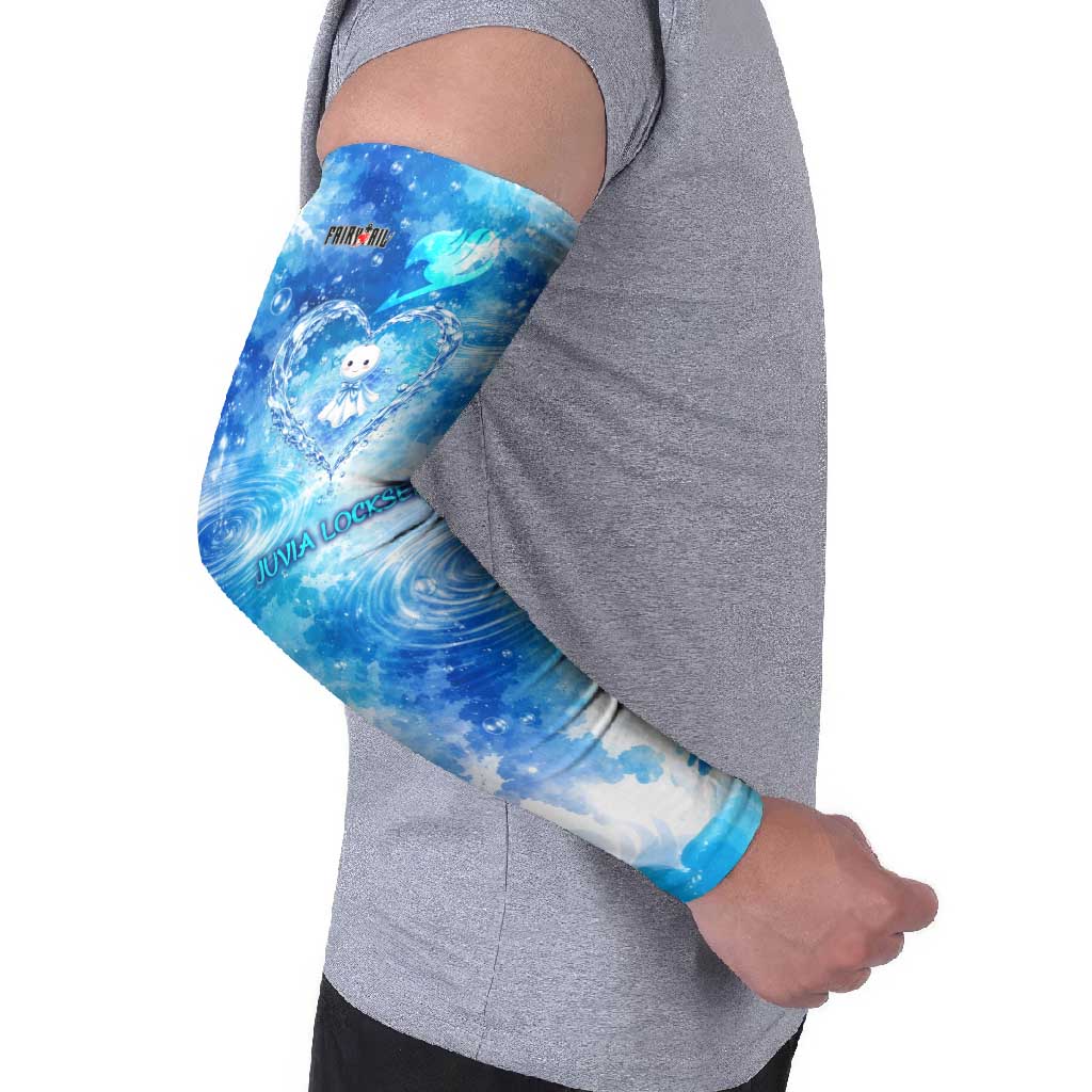 Juvia Lockser Fairy Tail Arm Sleeves Water Magic Anime Style with Heart and Raindrop Aesthetic