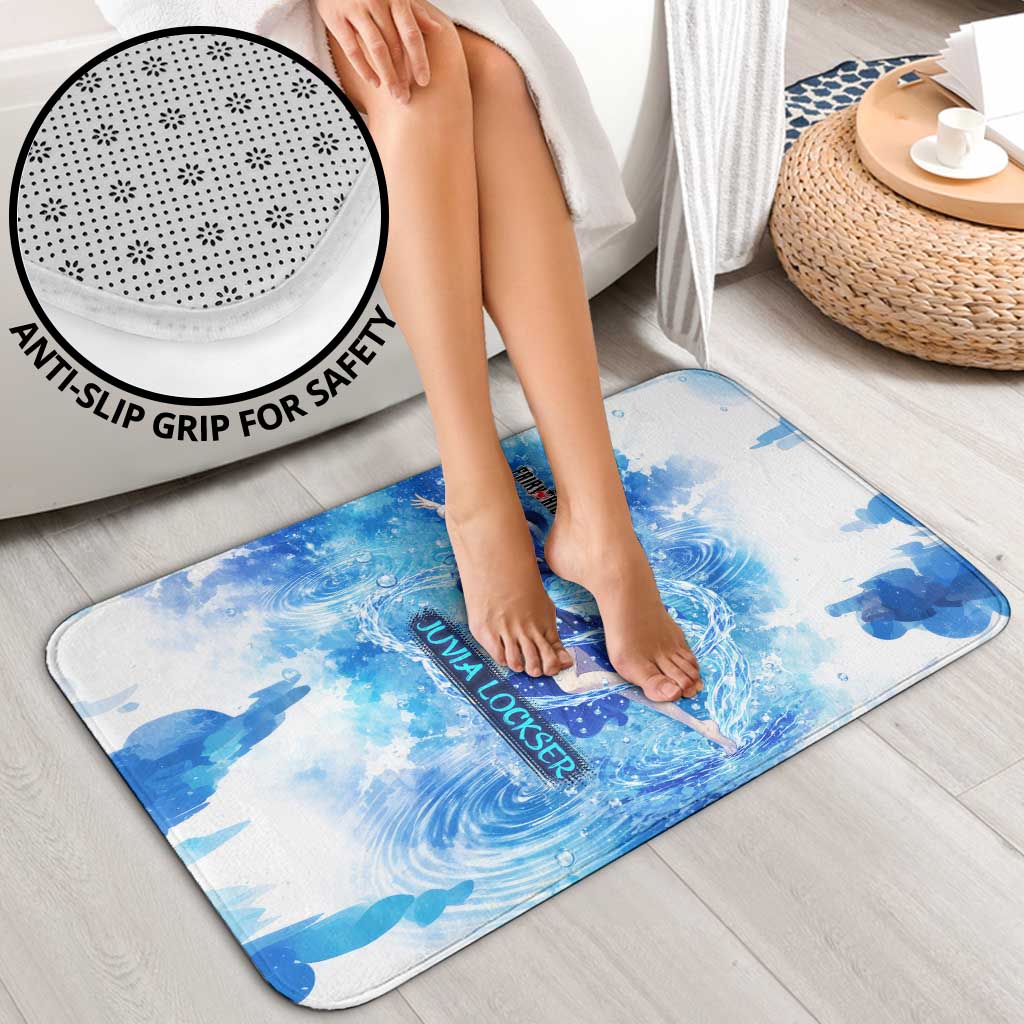 Juvia Lockser Fairy Tail Bathroom Set Water Magic Anime Style with Heart and Raindrop Aesthetic