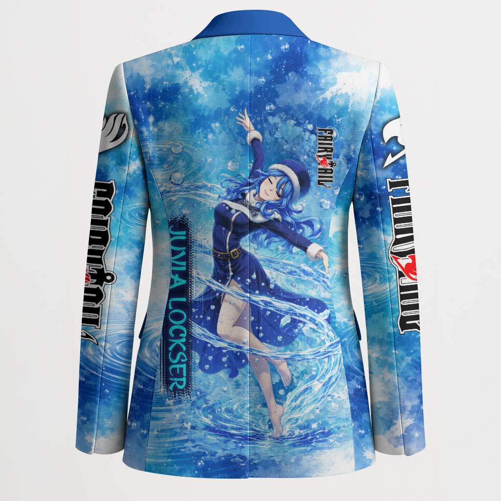 Juvia Lockser Fairy Tail Blazer Water Magic Anime Style with Heart and Raindrop Aesthetic
