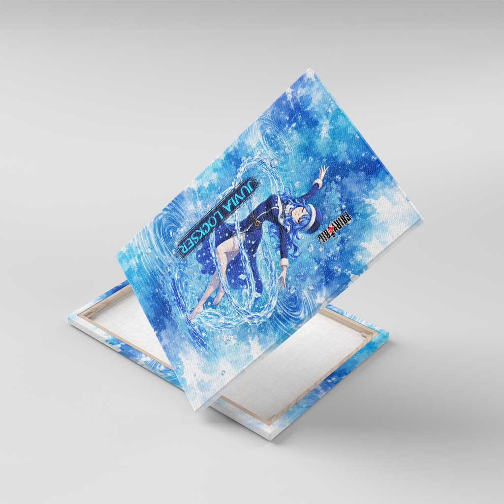 Juvia Lockser Fairy Tail Canvas Wall Art Water Magic Anime Style with Heart and Raindrop Aesthetic