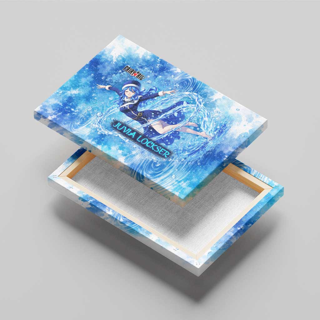 Juvia Lockser Fairy Tail Canvas Wall Art Water Magic Anime Style with Heart and Raindrop Aesthetic