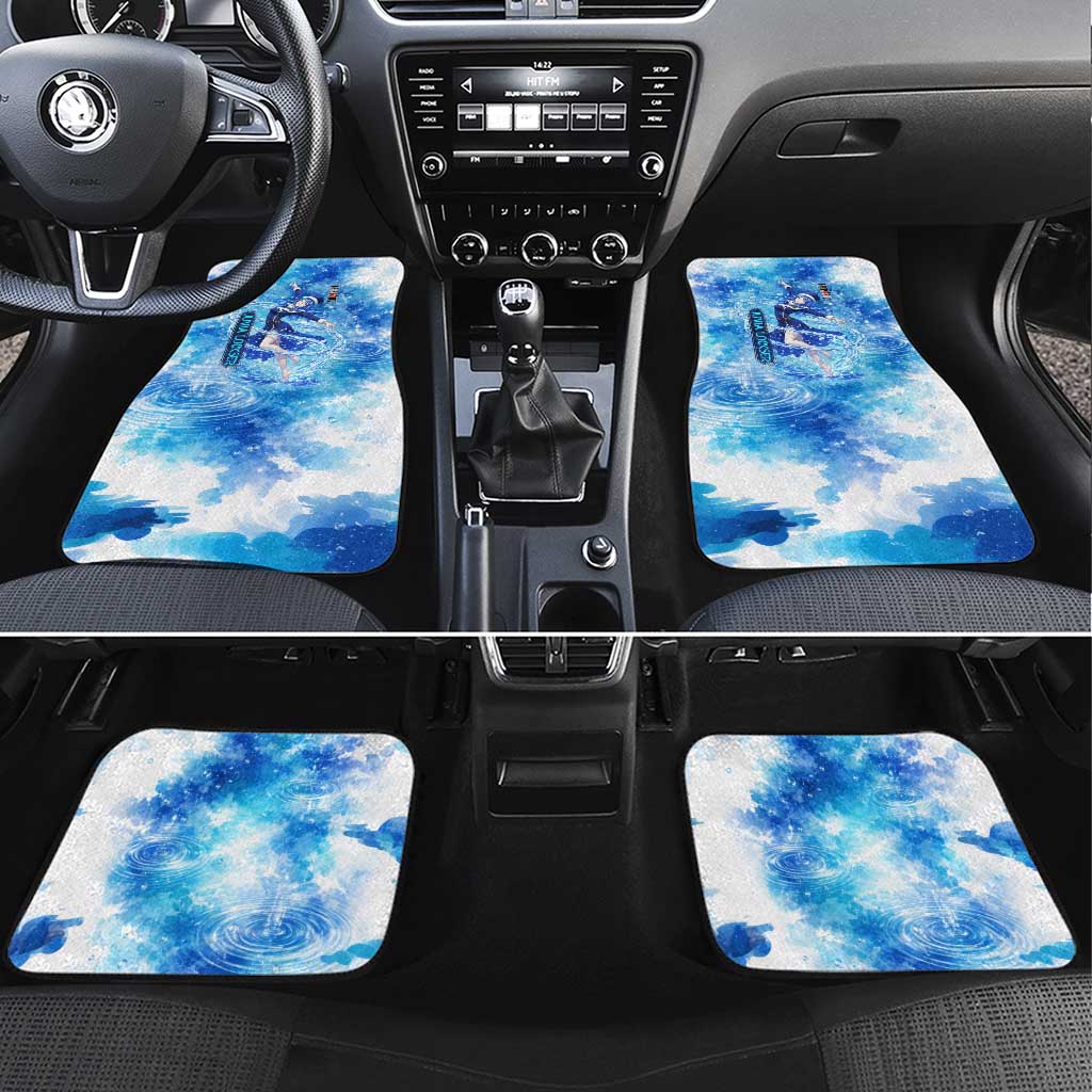 Juvia Lockser Fairy Tail Car Mats Water Magic Anime Style with Heart and Raindrop Aesthetic