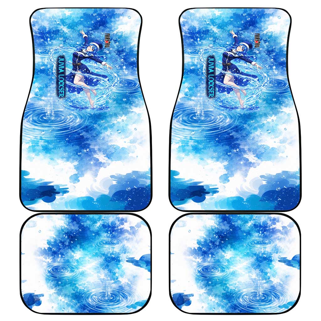 Juvia Lockser Fairy Tail Car Mats Water Magic Anime Style with Heart and Raindrop Aesthetic