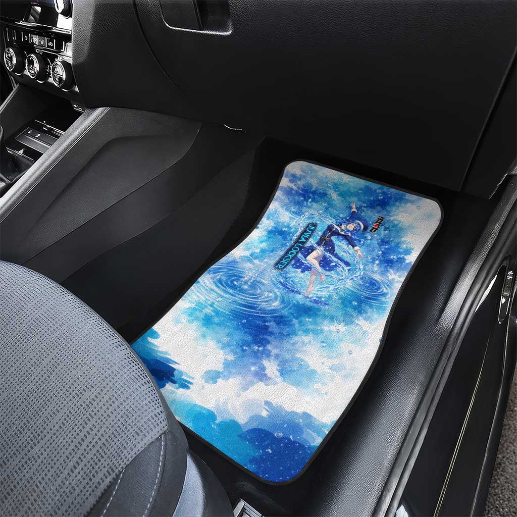 Juvia Lockser Fairy Tail Car Mats Water Magic Anime Style with Heart and Raindrop Aesthetic