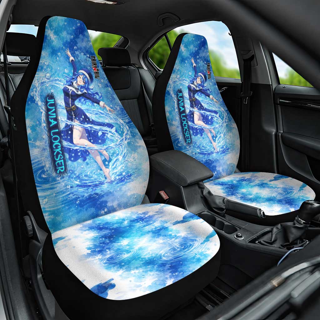Juvia Lockser Fairy Tail Car Seat Cover Water Magic Anime Style with Heart and Raindrop Aesthetic