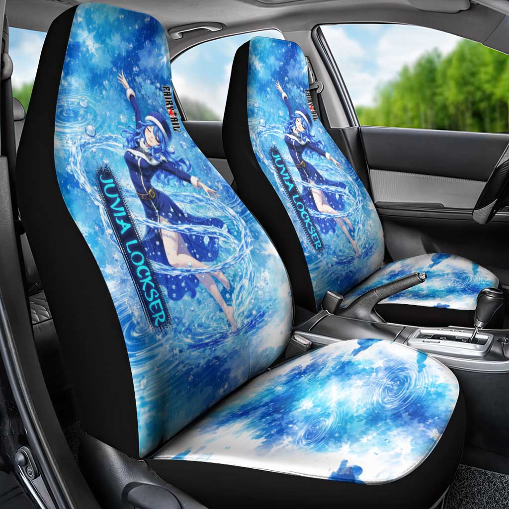 Juvia Lockser Fairy Tail Car Seat Cover Water Magic Anime Style with Heart and Raindrop Aesthetic