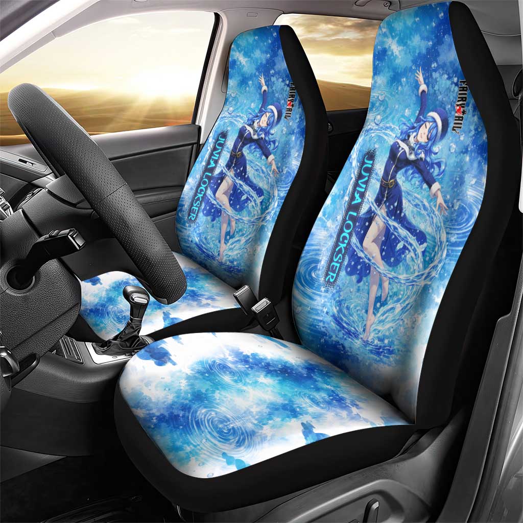 Juvia Lockser Fairy Tail Car Seat Cover Water Magic Anime Style with Heart and Raindrop Aesthetic