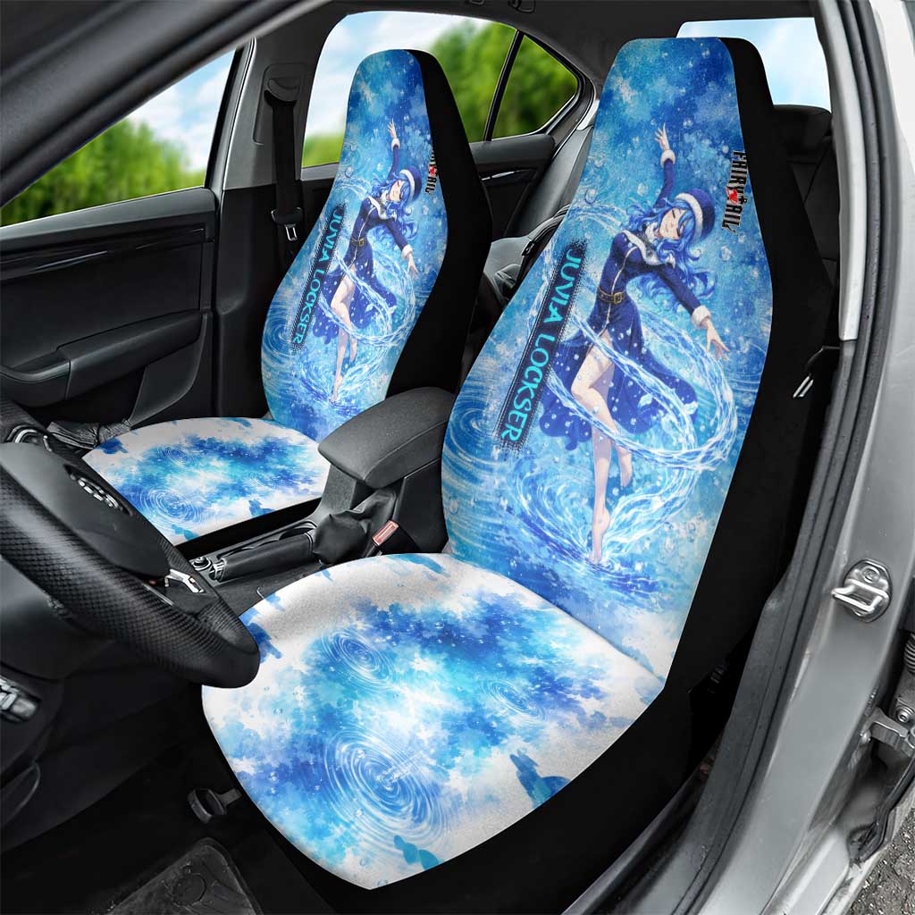 Juvia Lockser Fairy Tail Car Seat Cover Water Magic Anime Style with Heart and Raindrop Aesthetic