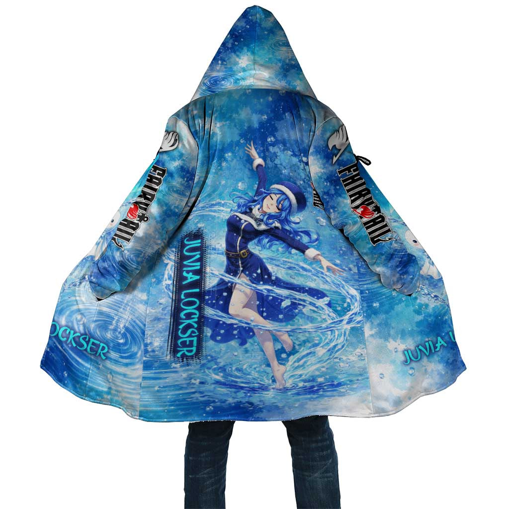 Juvia Lockser Fairy Tail Cloak Water Magic Anime Style with Heart and Raindrop Aesthetic