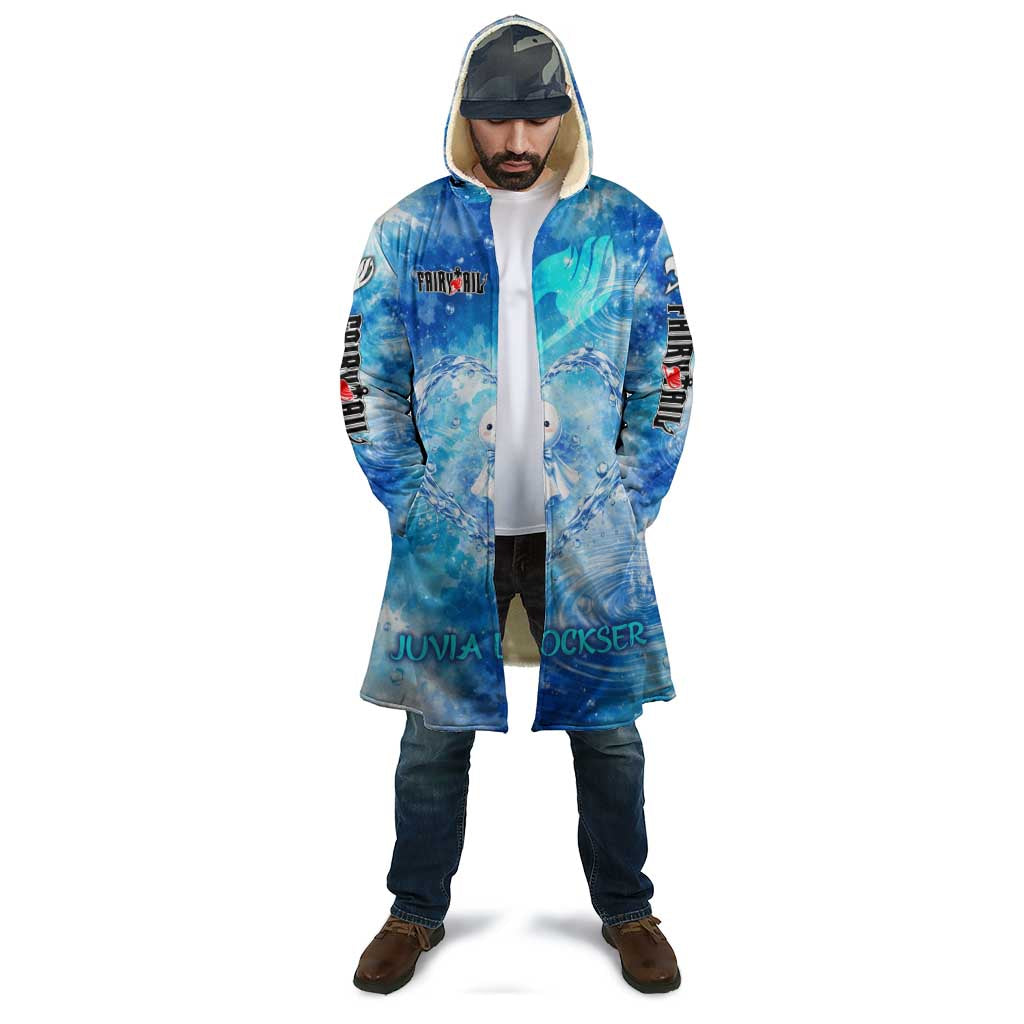 Juvia Lockser Fairy Tail Cloak Water Magic Anime Style with Heart and Raindrop Aesthetic