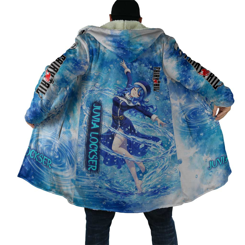 Juvia Lockser Fairy Tail Cloak Water Magic Anime Style with Heart and Raindrop Aesthetic